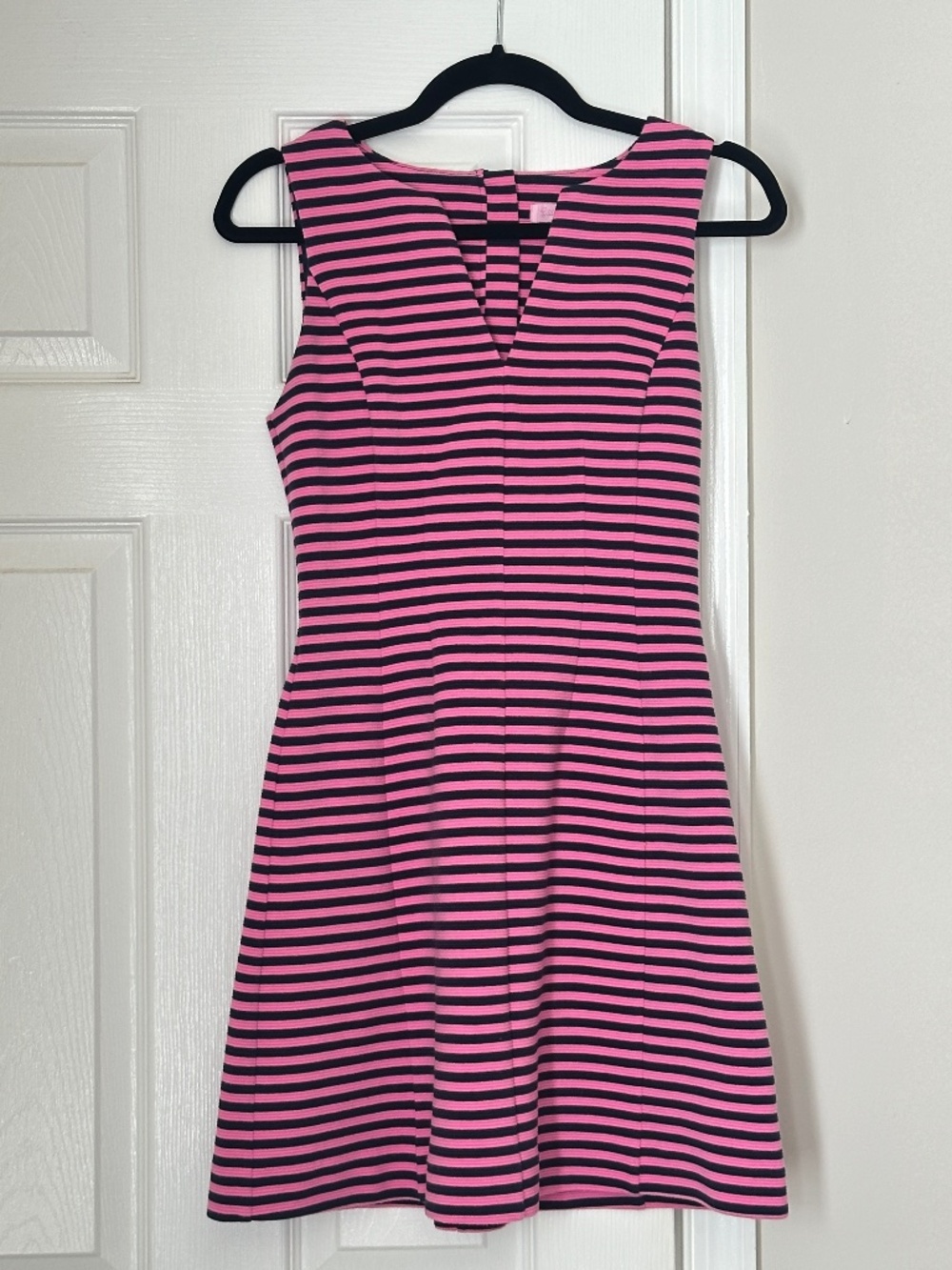 Lilly Pulitzer Brielle Fit & Flare Dress Hotty Pink Ottoman Stripe Extra Small